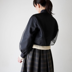 ORGANDIE LAYERED BLOUSON ライトアウター black 13枚目の画像
