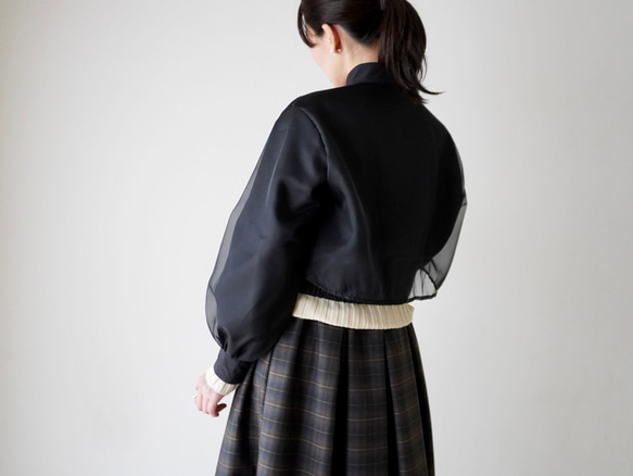 ORGANDIE LAYERED BLOUSON ライトアウター black 13枚目の画像