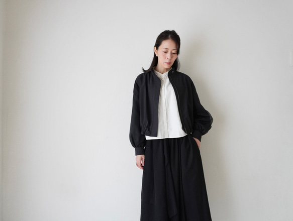 ORGANDIE LAYERED BLOUSON ライトアウター black 16枚目の画像