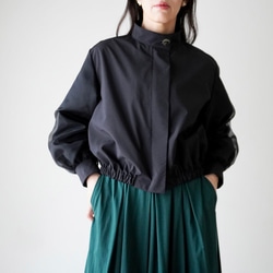 ORGANDIE LAYERED BLOUSON ライトアウター black 1枚目の画像