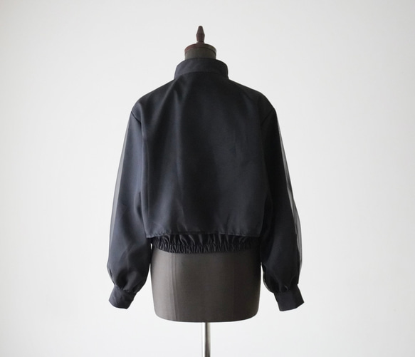 ORGANDIE LAYERED BLOUSON ライトアウター black 7枚目の画像