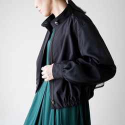 ORGANDIE LAYERED BLOUSON ライトアウター black 2枚目の画像