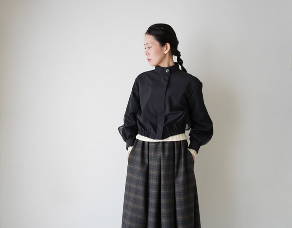 ORGANDIE LAYERED BLOUSON ライトアウター black 14枚目の画像