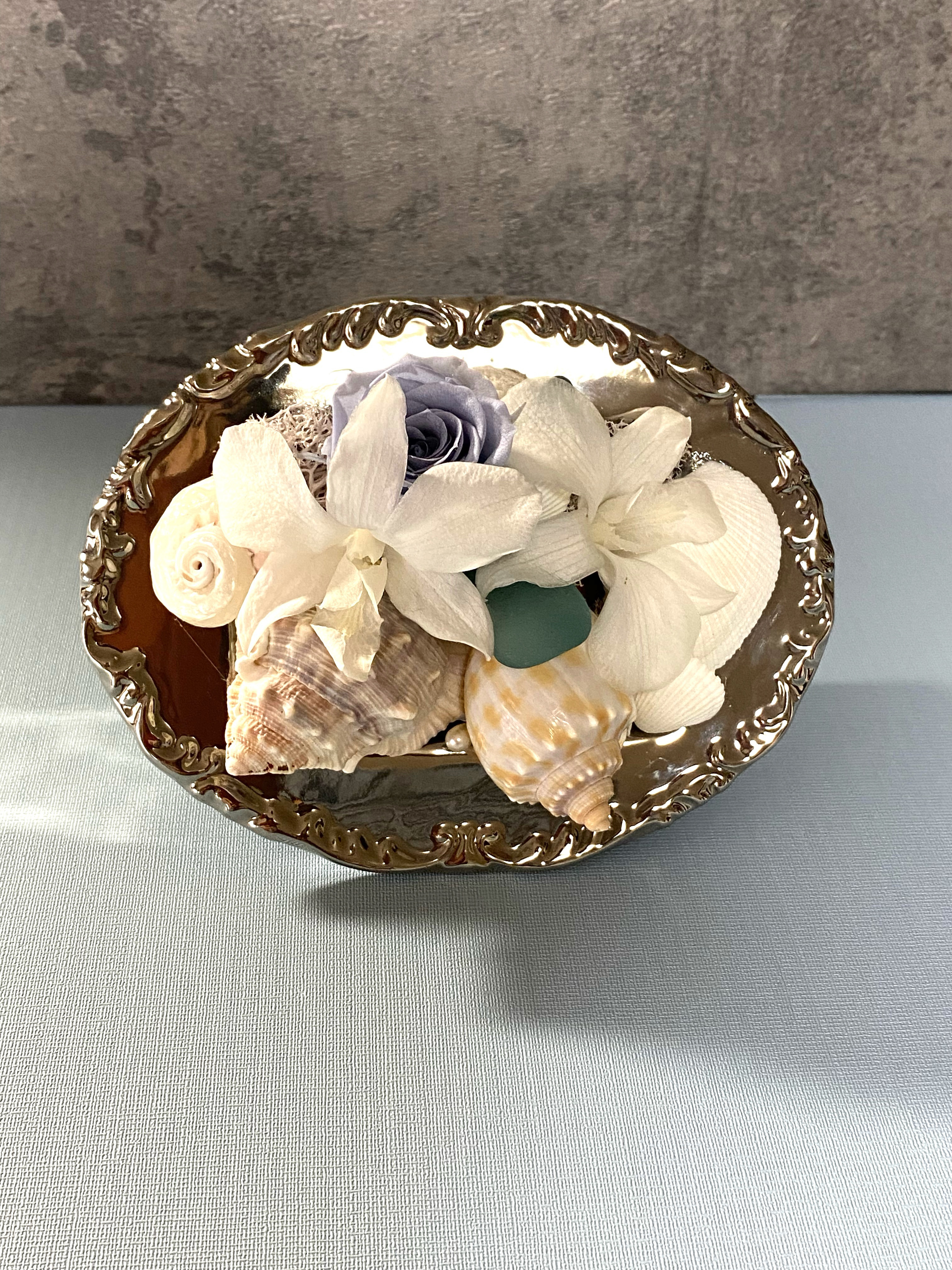 #大人#シック#上品#貝殻#プリザーブドフラワー#アレンジメント
