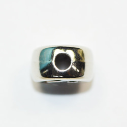 レタービーズ スマイル 銀色シルバー 7mmディスク アクリル プラビーズ 5コ売り CT207 2枚目の画像