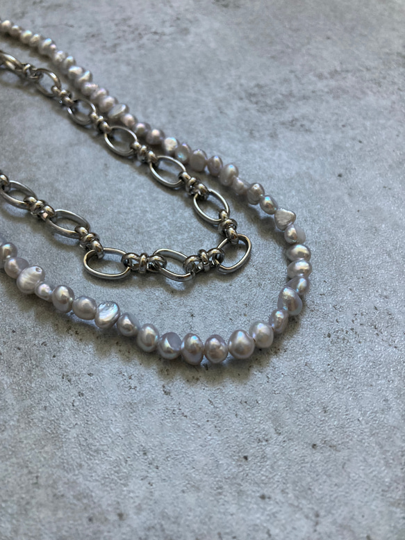 ☑︎Claire – クレアー　サージカルステンレス　チェーンネックレス　パールネックレス 13枚目の画像