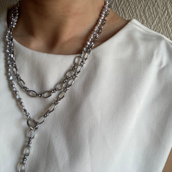 ☑︎Claire – クレアー　サージカルステンレス　チェーンネックレス　パールネックレス 16枚目の画像