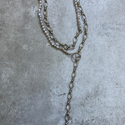 ☑︎Claire – クレアー　サージカルステンレス　チェーンネックレス　パールネックレス 3枚目の画像