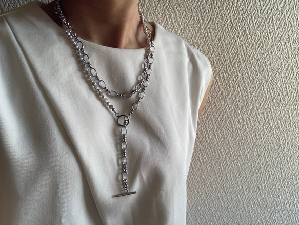 ☑︎Claire – クレアー　サージカルステンレス　チェーンネックレス　パールネックレス 12枚目の画像