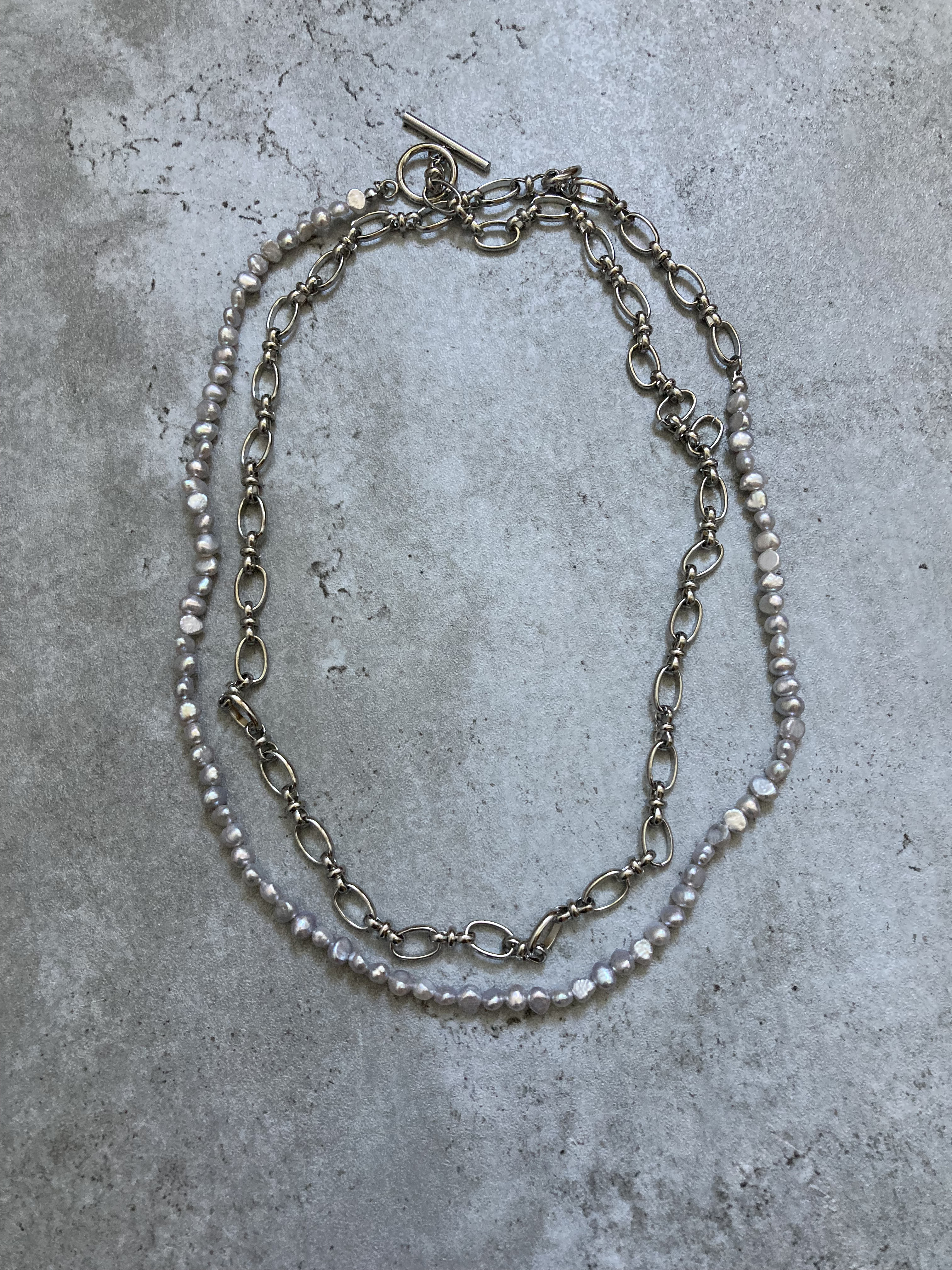 ☑︎Claire – クレアー　サージカルステンレス　チェーンネックレス　パールネックレス