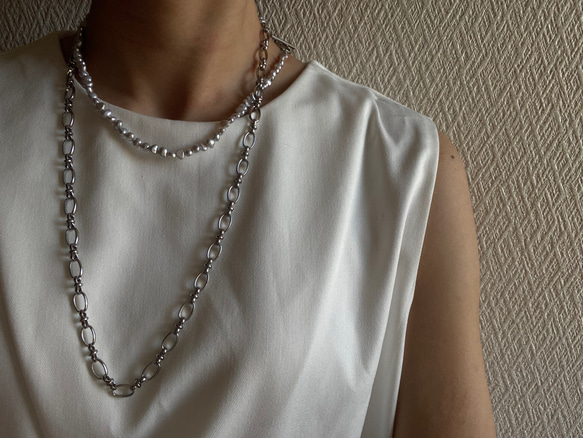 ☑︎Claire – クレアー　サージカルステンレス　チェーンネックレス　パールネックレス 17枚目の画像