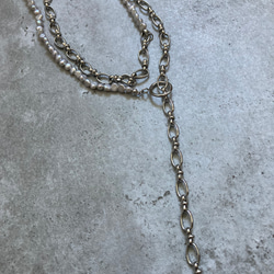 ☑︎Claire – クレアー　サージカルステンレス　チェーンネックレス　パールネックレス 6枚目の画像