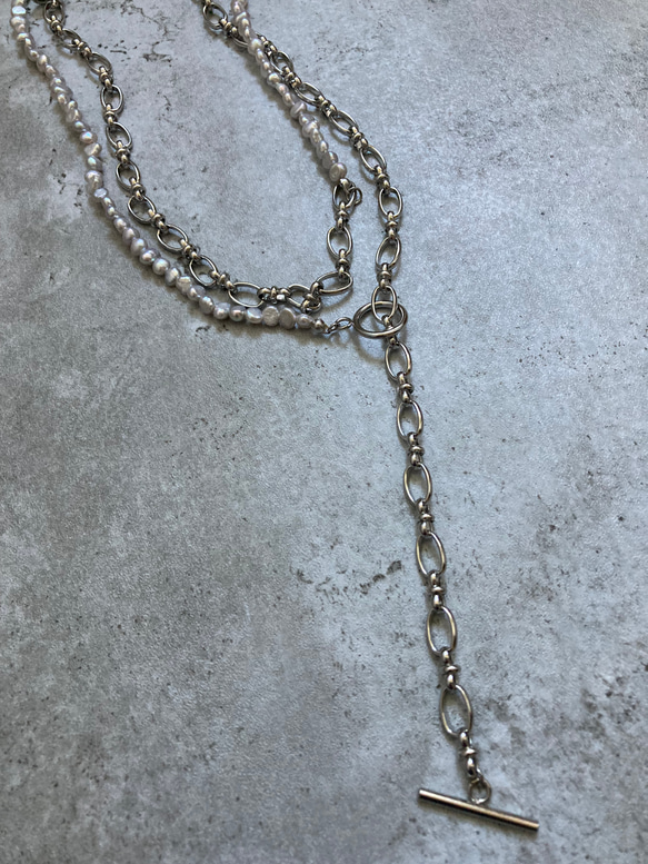 ☑︎Claire – クレアー　サージカルステンレス　チェーンネックレス　パールネックレス 6枚目の画像