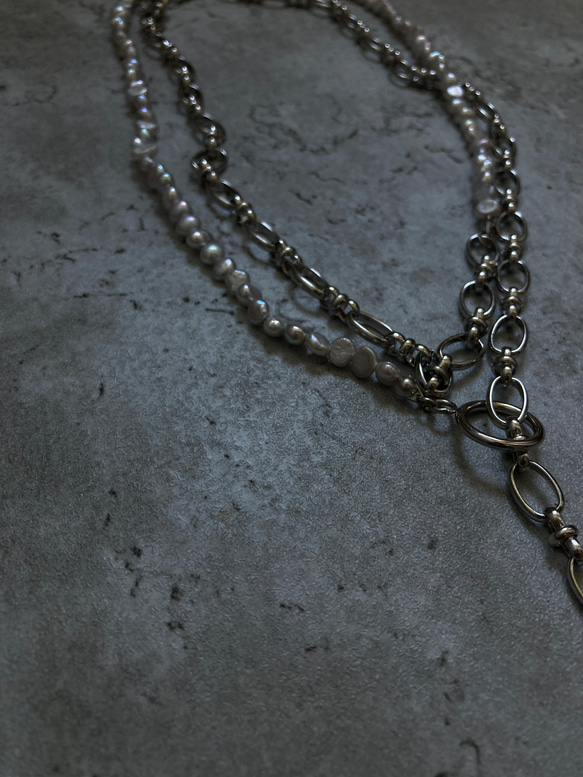 ☑︎Claire – クレアー　サージカルステンレス　チェーンネックレス　パールネックレス 7枚目の画像