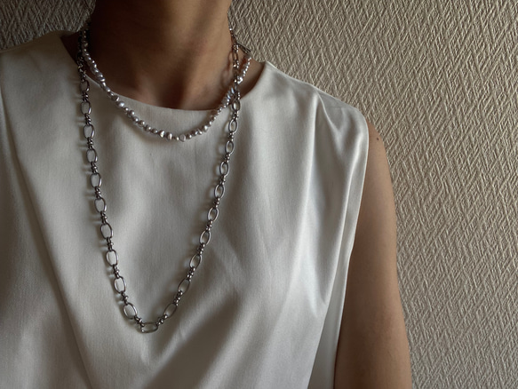 ☑︎Claire – クレアー　サージカルステンレス　チェーンネックレス　パールネックレス 19枚目の画像