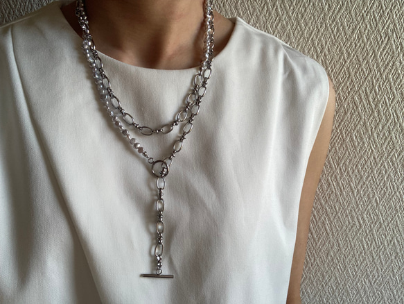 ☑︎Claire – クレアー　サージカルステンレス　チェーンネックレス　パールネックレス 18枚目の画像