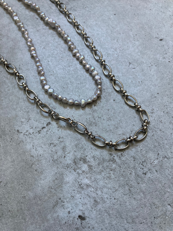 ☑︎Claire – クレアー　サージカルステンレス　チェーンネックレス　パールネックレス 15枚目の画像