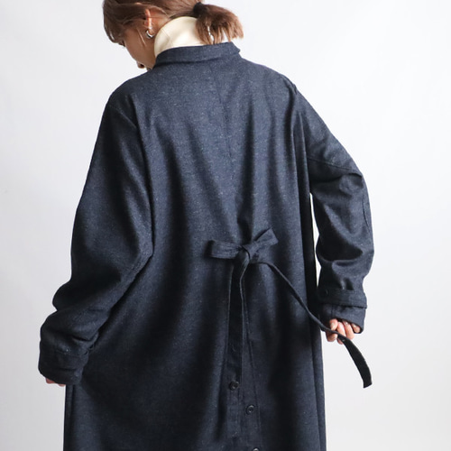 45rpm ガウンコート ロングコート ニット 縮絨ウール チャコールグレー L Takako Shirasawa × HOUSE OF LOTUS