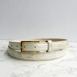 日本製 センザンコウ 穿山甲 牛革 コンビ 上質 ベルト