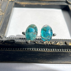 アパタイトオーバルカフス☆ / メンズ / カフス / ギフト / 天然石 / 父の日 4枚目の画像