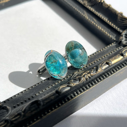 アパタイトオーバルカフス☆ / メンズ / カフス / ギフト / 天然石 / 父の日 1枚目の画像