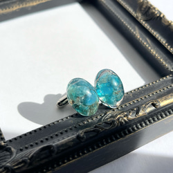 アパタイトオーバルカフス☆ / メンズ / カフス / ギフト / 天然石 / 父の日 2枚目の画像