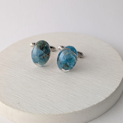 アパタイトオーバルカフス☆ / メンズ / カフス / ギフト / 天然石 / 父の日 7枚目の画像