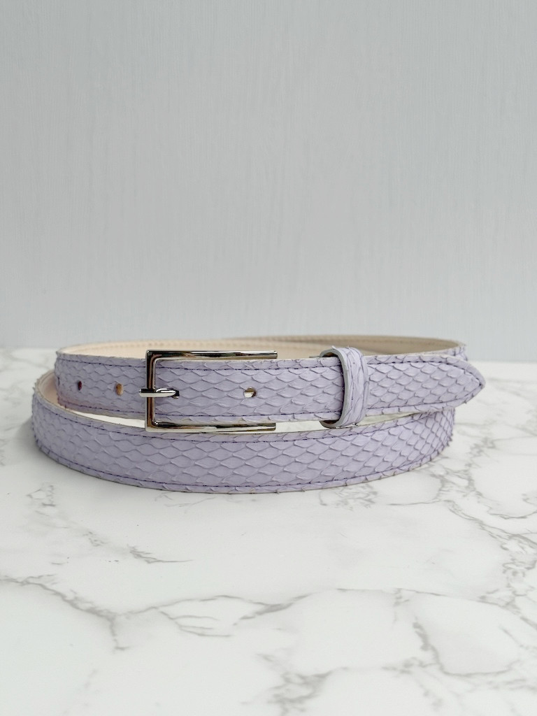 日本製　上質　パイソン　２０mm巾　ベルト　ダイヤモンドパイソン　蛇革　フリーサイズ　エキゾチックレザー