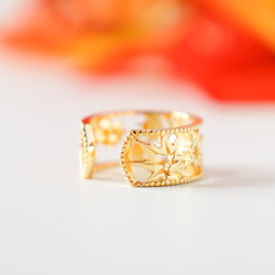 移う紅葉の透かしオープンリング ゴールド《送料無料》もみじ 秋 9枚目の画像