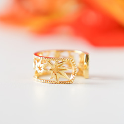 移う紅葉の透かしオープンリング ゴールド《送料無料》もみじ 秋 10枚目の画像