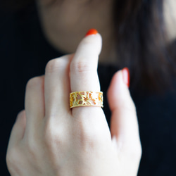 移う紅葉の透かしオープンリング ゴールド《送料無料》もみじ 秋 13枚目の画像