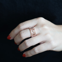 移う紅葉の透かしオープンリング ピンクゴールド《送料無料》もみじ 秋 4枚目の画像