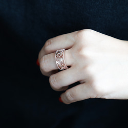 移う紅葉の透かしオープンリング ピンクゴールド《送料無料》もみじ 秋 12枚目の画像