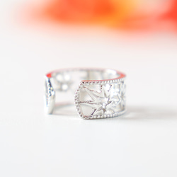 移う紅葉の透かしオープンリング シルバー《送料無料》もみじ 秋 4枚目の画像