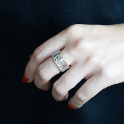 移う紅葉の透かしオープンリング シルバー《送料無料》もみじ 秋 6枚目の画像