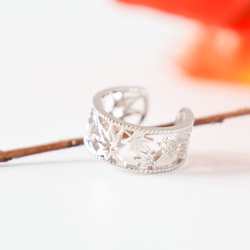 移う紅葉の透かしオープンリング シルバー《送料無料》もみじ 秋 12枚目の画像