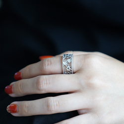 移う紅葉の透かしオープンリング シルバー《送料無料》もみじ 秋 9枚目の画像