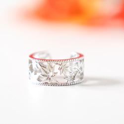 移う紅葉の透かしオープンリング シルバー《送料無料》もみじ 秋 10枚目の画像