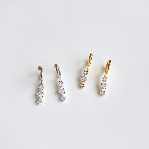 ジルコニア トリニティ【イヤリング/ピアス】/z-005（星、スター、星座