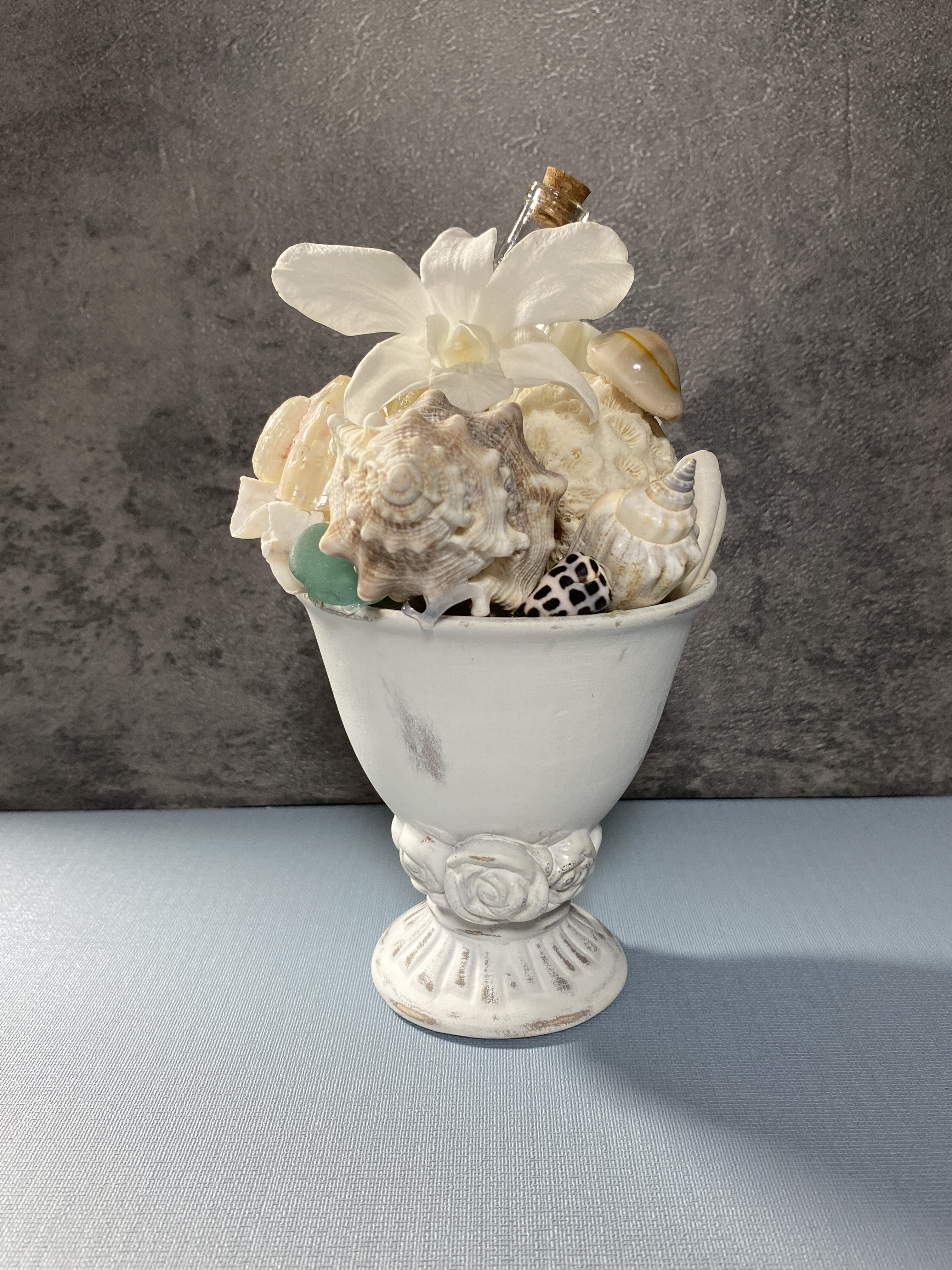 #貝殻#シーグラス#漂流ビン#プリザーブドフラワー#アレンジメント