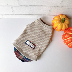 犬服【3S～DM】ミモザとタンポポ綿毛のタンクトップ ペット服