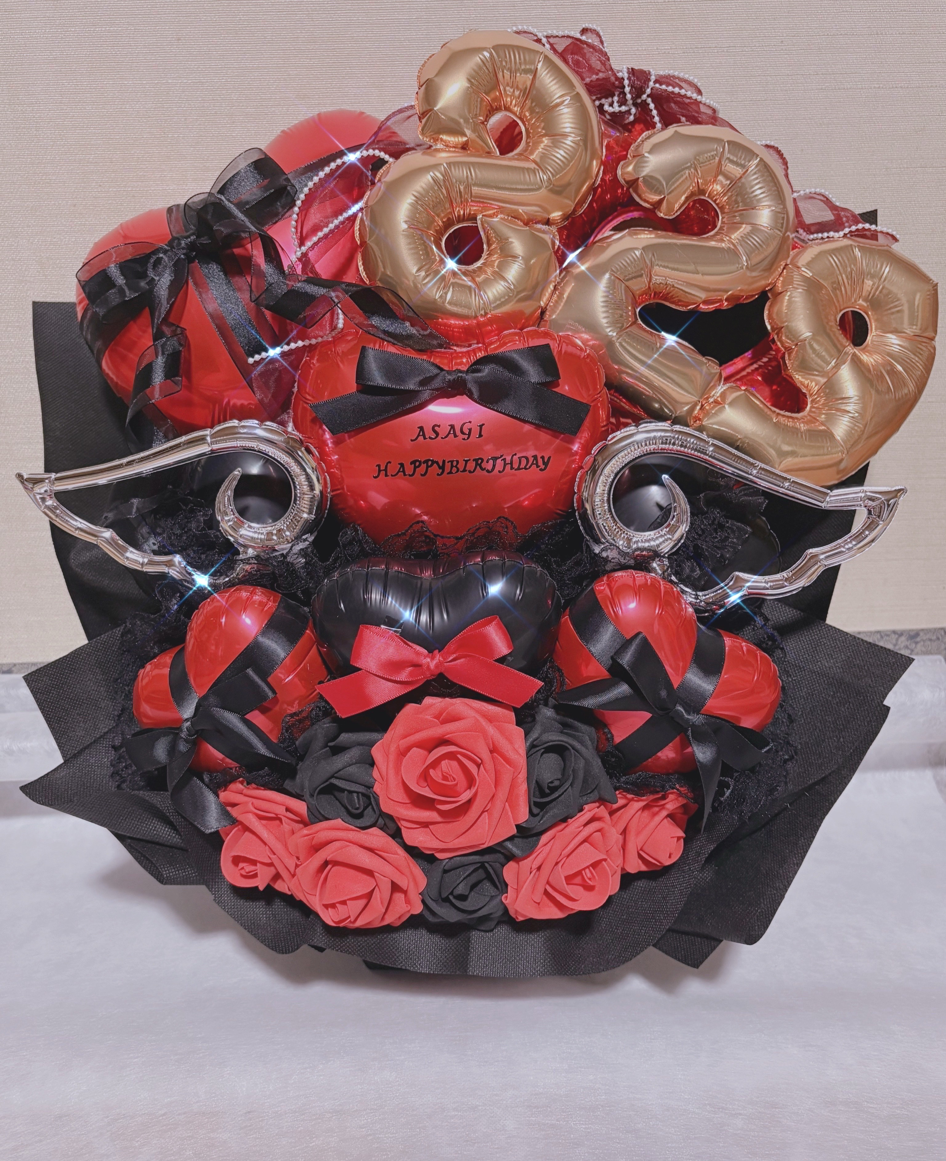 バルーンギフト　バルーンアレンジ  生誕祭　推し　フラスタ　卓フラ　誕生日　バルーンブーケ　成人式　卒業