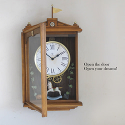 【送料無料】NOSTALGICO#061 レトロな掛け時計 前面アクリルガラス扉付き　Mサイズ 6枚目の画像