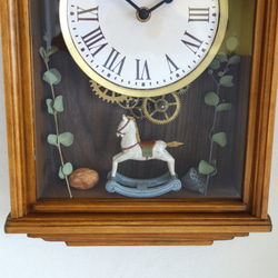 【送料無料】NOSTALGICO#061 レトロな掛け時計 前面アクリルガラス扉付き　Mサイズ 5枚目の画像