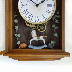 【送料無料】NOSTALGICO#061 レトロな掛け時計 前面アクリルガラス扉付き　Mサイズ 8枚目の画像