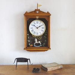 【送料無料】NOSTALGICO#061 レトロな掛け時計 前面アクリルガラス扉付き　Mサイズ 12枚目の画像