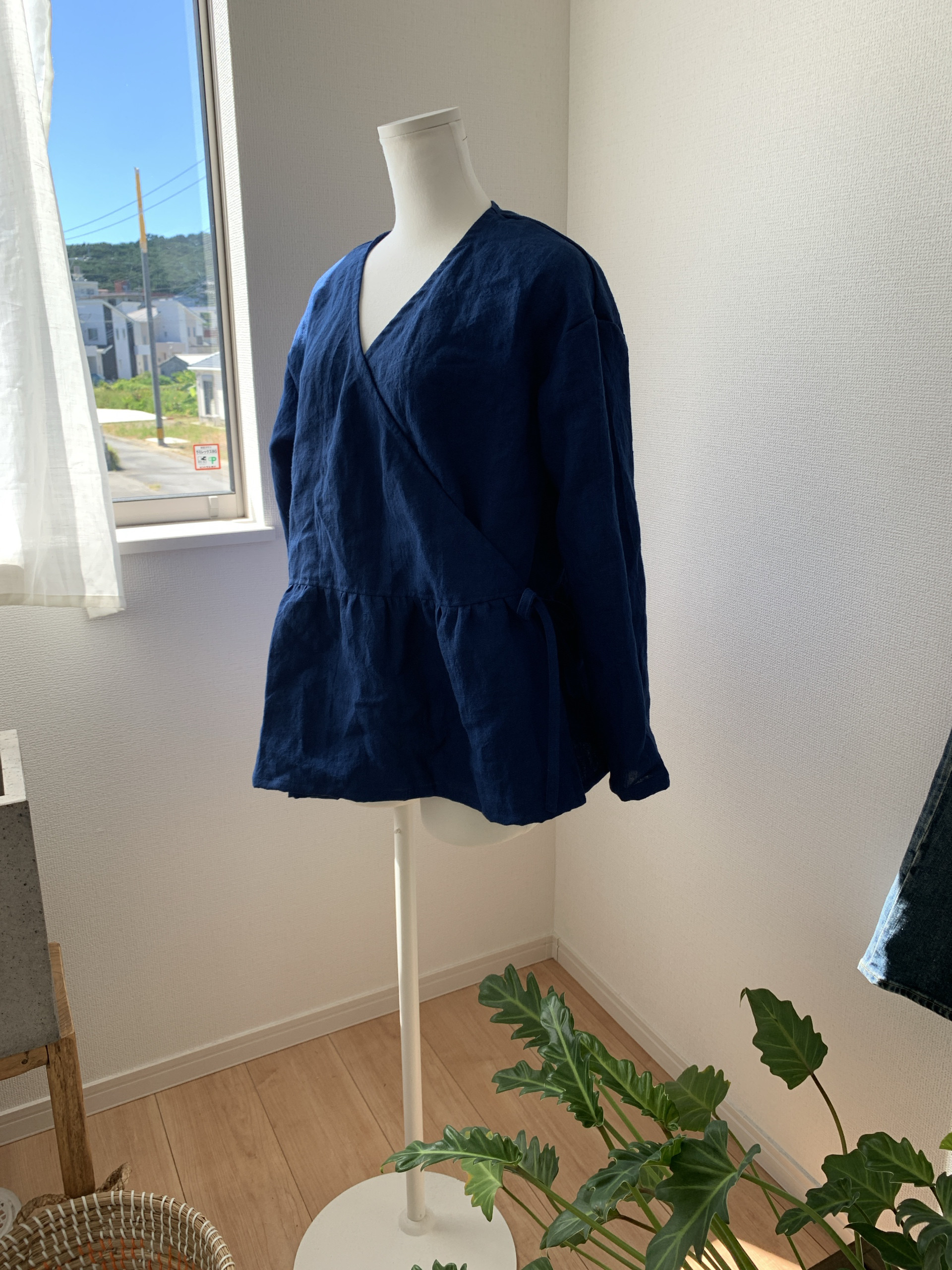 リネンカシュクールブラウス