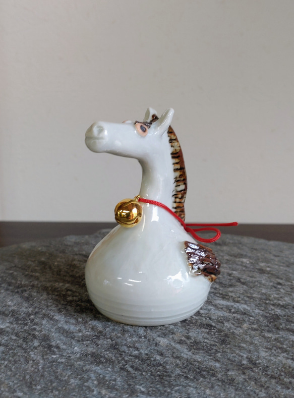 干支小物2026】陶器の干支の置物 午（うま） 「おとぼけ顔の午