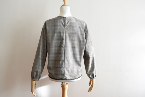 秋のグレンチェック/クラシックブラウス☆茶系 11枚目の画像