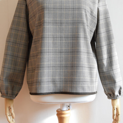 秋のグレンチェック/クラシックブラウス☆茶系 9枚目の画像